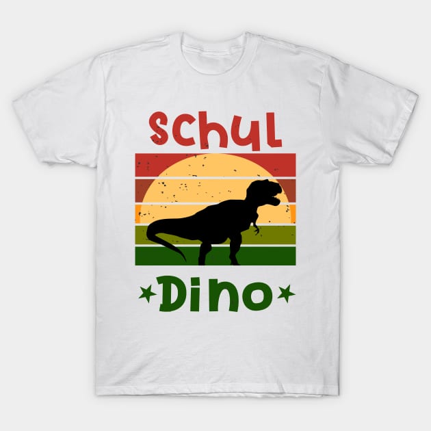 Schuldino Dinosaurier Schulbeginn T shirt T-Shirt by chilla09